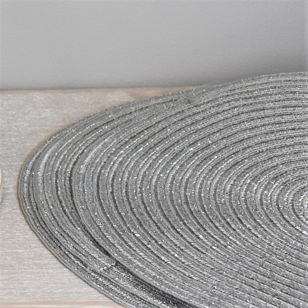 Silver Sparkle circular placemat