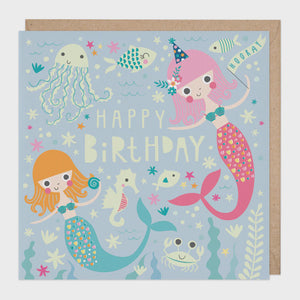 Glow in the Dark Mermaid Birthday Card