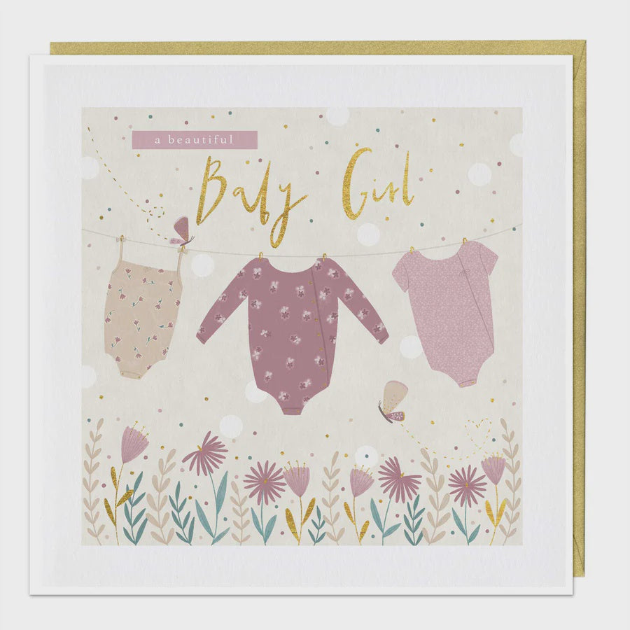 Baby Girl Washing Card