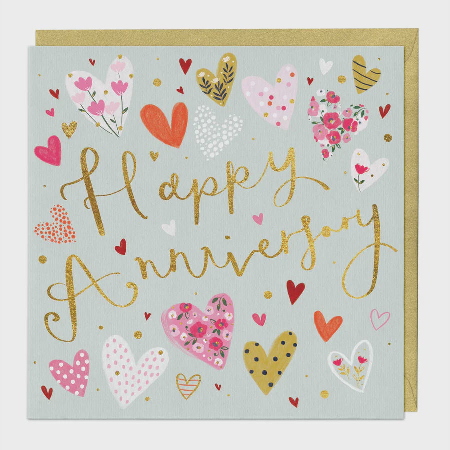 Floral Heart Anniversary Card