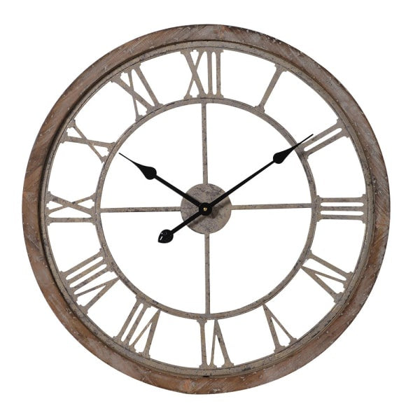 Natural Wood Cut-Out Wall Clock