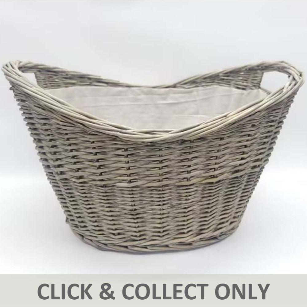 Large Lined Oval Basket
