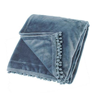 Pom Pom Throw - Smoke Blue