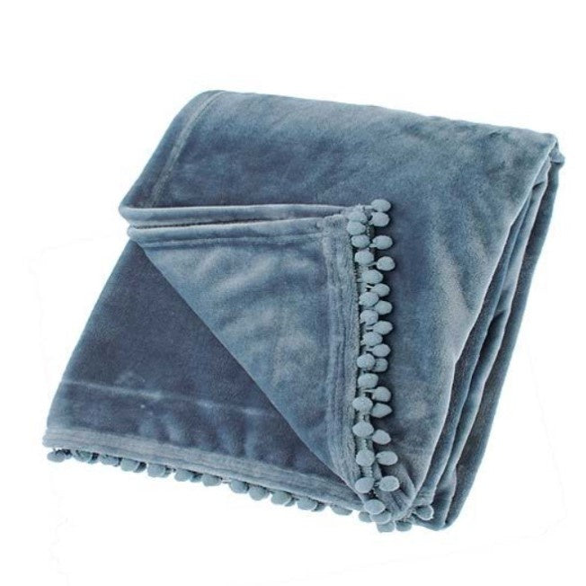 Pom Pom Throw - Smoke Blue