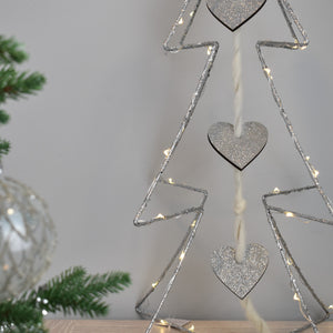 Silver Glitter Heart Bunting