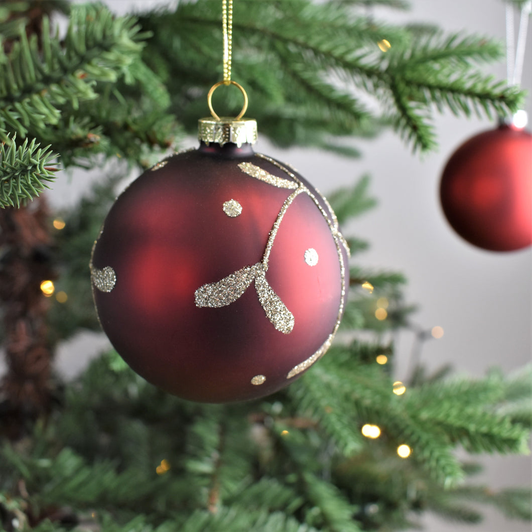 Red & Gold Mistletoe Bauble