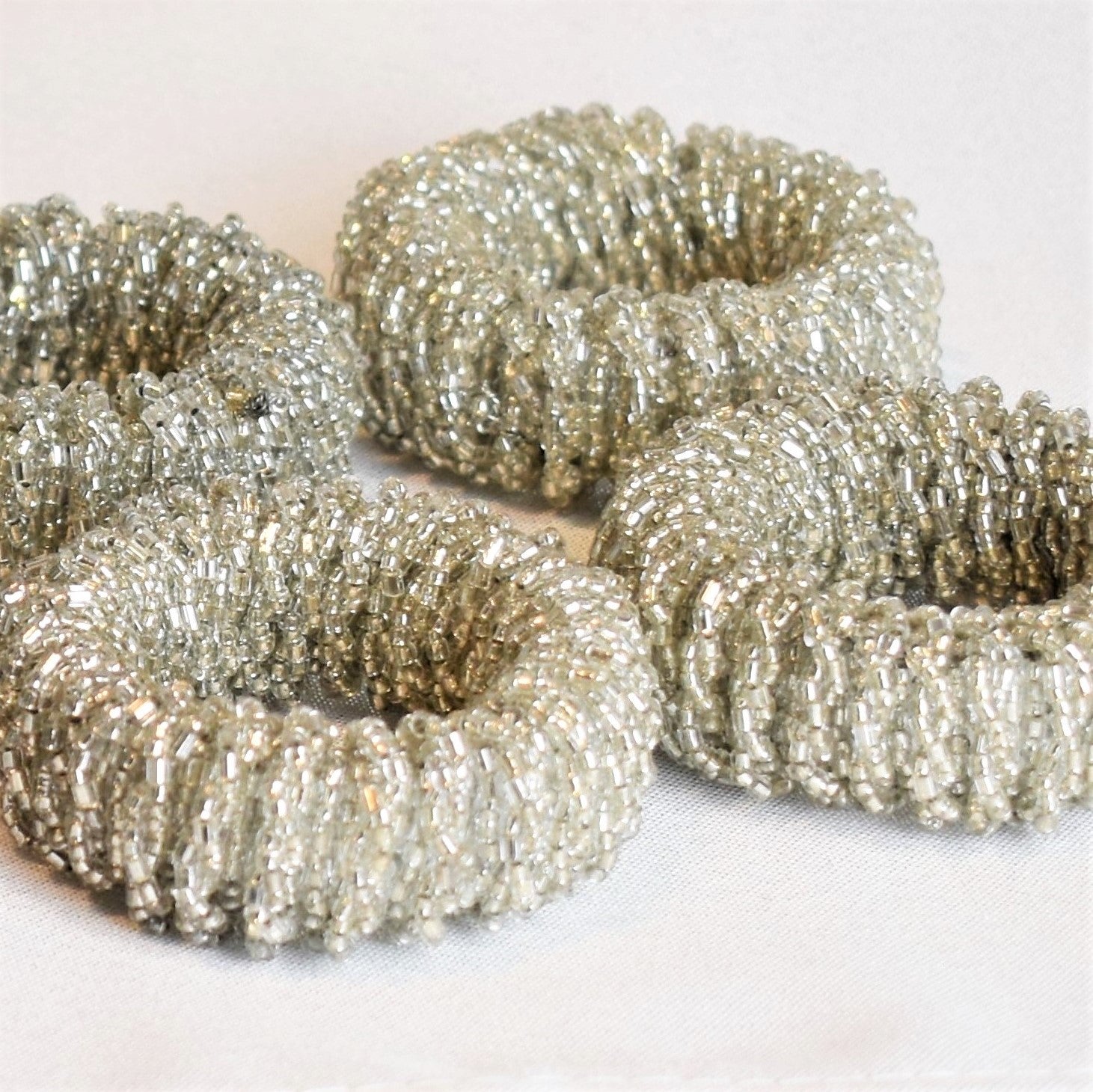 Silver beaded hotsell napkin rings