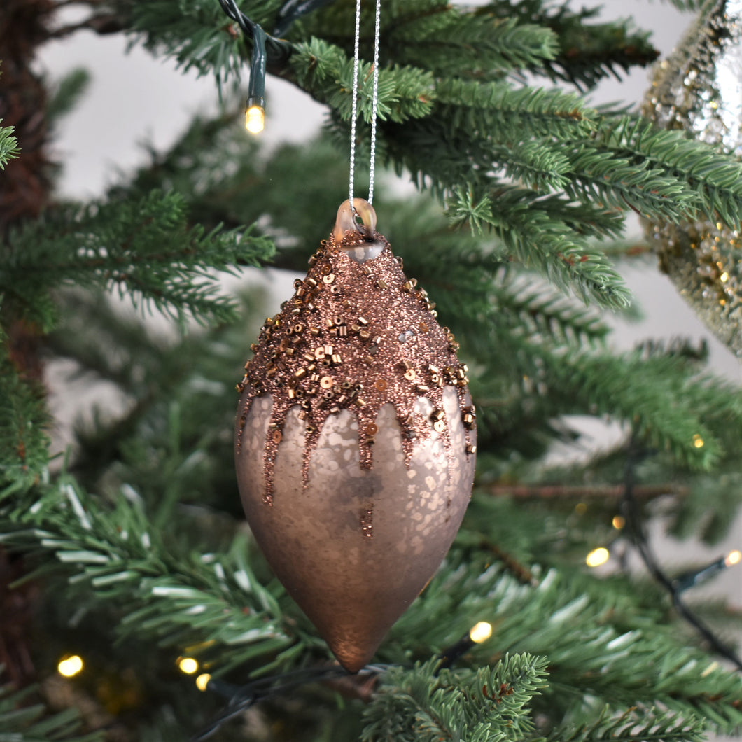 Copper Teardrop Bauble