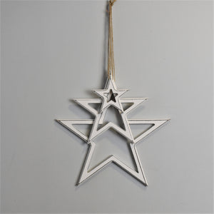 White Outline Wooden Star
