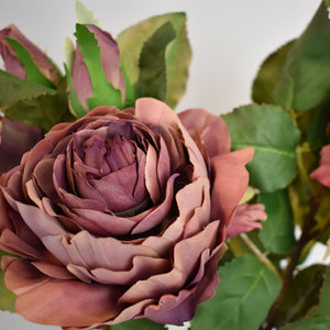 Dusty Pink Rose Peony Spray