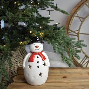Ceramic Snowman T-Light Holder