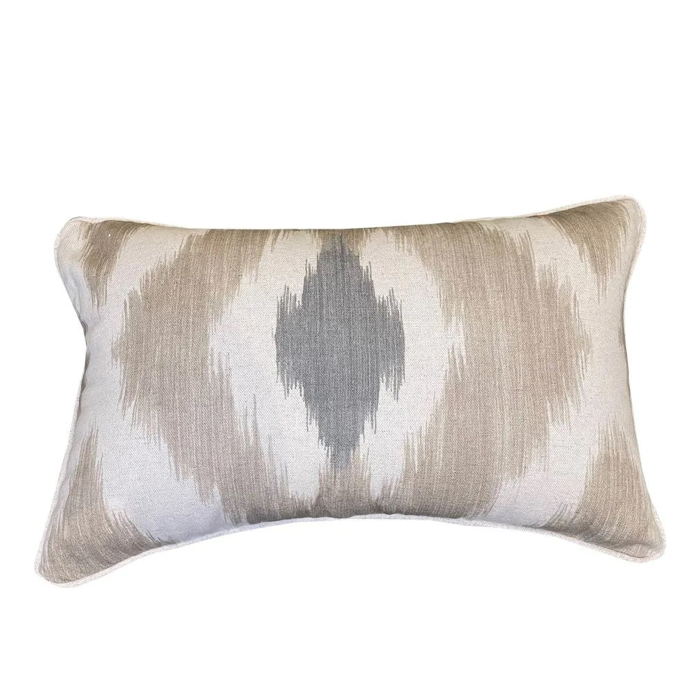 Natural Stretched  Aztek Print Rectangular Cushion