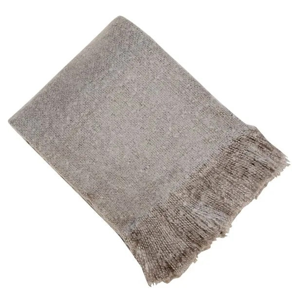 Grey Faux Mohair Throw 130 x 180cm