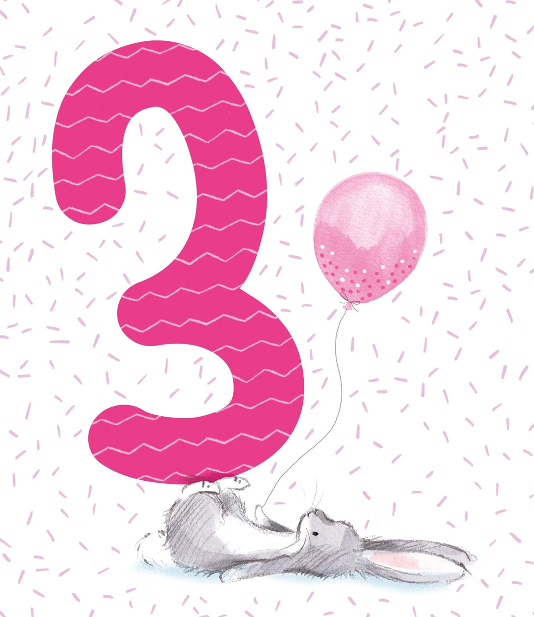 3rd Birthday Rabbit Card