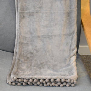 Pom Pom Throw - Grey