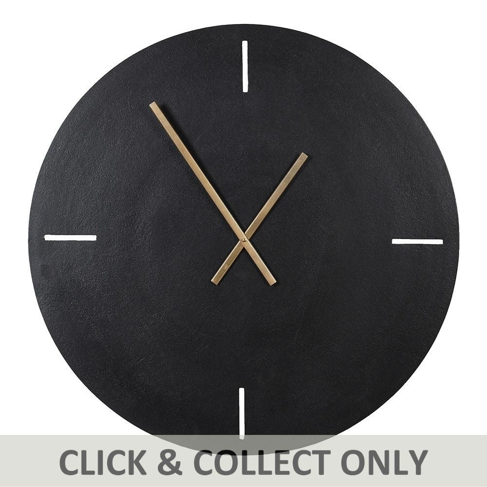 Large Matt Black Wall Clock