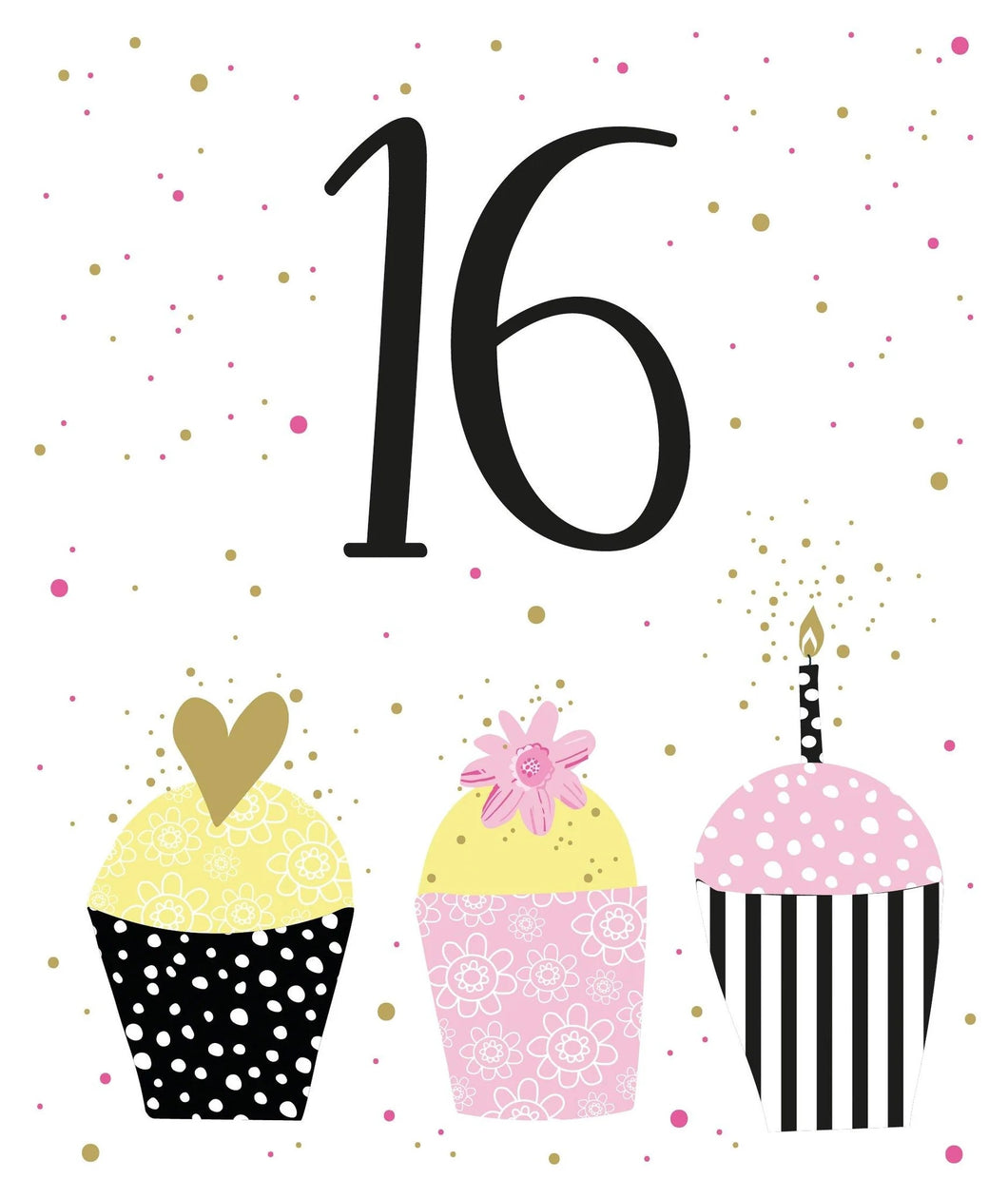 16th Birthday Cupcake Card