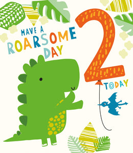 2nd Birthday Dinosaur Card