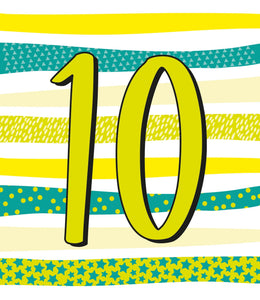 10th Birthday Stripe Card
