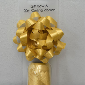 Matt Gold Gift Bow & Curling Ribbon (20m)