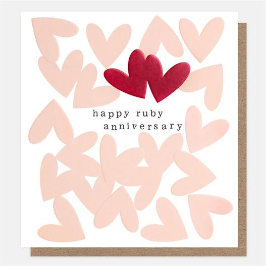Ruby Anniversary Overlapped Heart Card