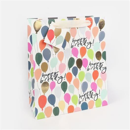 Multicoloured Balloons Large Birthday Gift Bag