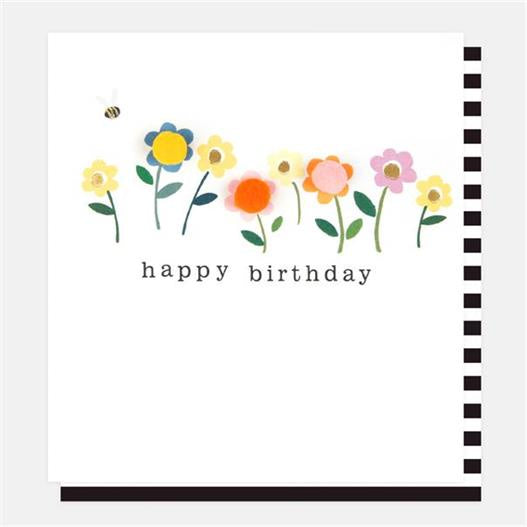 Pom Pom Flower Birthday Card
